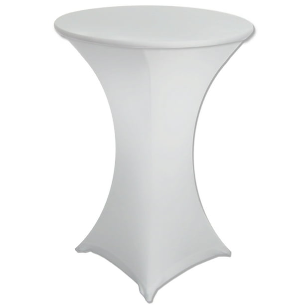 30 x 42 White Stretch Spandex Highboy Cocktail Cover by Banquet Tables