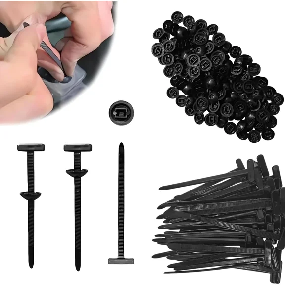 100PCS Nylon Universal Cable Tie for Car Buckle Self-Locking Nylon Zip Tie Holder Unbranded