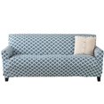 thumbnail image 1 of Great Bay Home Housse de Canapé Imprimée en Sergé. Housse de Canapé Extensible en une Pièce. Housse de Canapé Sans Bretelles pour Salon. Collection Fallon. (Canapé, Bleu Fumée), 1 of 1