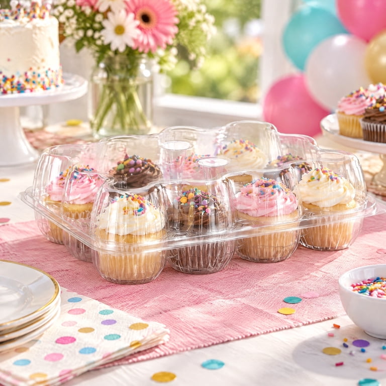 Way To Celebrate Clear Cupcake Carrier, 4-Pack photo 2