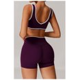 thumbnail image 2 of PISONIC Two Piece Workout Sets for Women Color Block Sports Bra and Scrunch Butt Lifting Shorts Gym Yoga Active Wear Outfits, 2 of 8