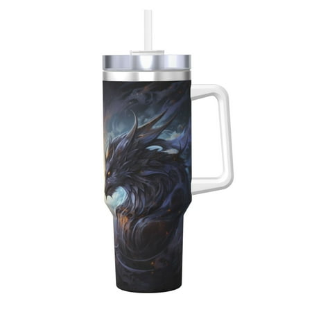 

Goofa Red And White Beast Print 40oz Ice Bully With Handle And Straw Stainless Steel Vacuum Insulated Cup And 2 In 1 Straw Lid