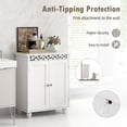 thumbnail image 6 of Gymax Bathroom Cabinet Floor Storage Organizer w/ Anti-Tipping Kits Adjustable Shelf, 6 of 10