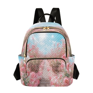 Elegant Pink Lace Backpack Mackenzie LoveShackFancy Antoinette Floral Backpacks  main image 4