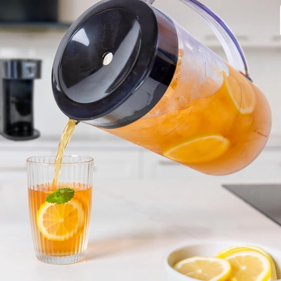 3-Quart Iced Coffee and Tea Maker with Filter Basket, Flavor Enhancer, Adjustable Brew Strength, Black