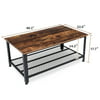 Industrial Coffee Table with Storage for Living Room Cocktail end tables Wood Furniture with Metal Frame