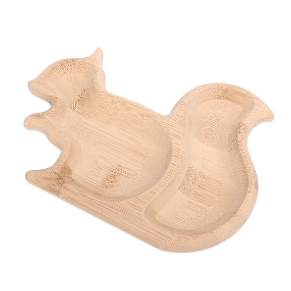 LAZIOEGR Multifunctional Wood Squirrel Shaped Nut Tray Snack Serving Plate Decorative Bread Dish Fruits Storage Platter for Home Parties Weddings Afternoon Tea 7.86x5.70 in / 20x14.5 cm
