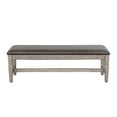 thumbnail image 2 of Camie Dining Bench- 56 Inch Faux Leather Seat- Gray Mahogany Wood, 2 of 6