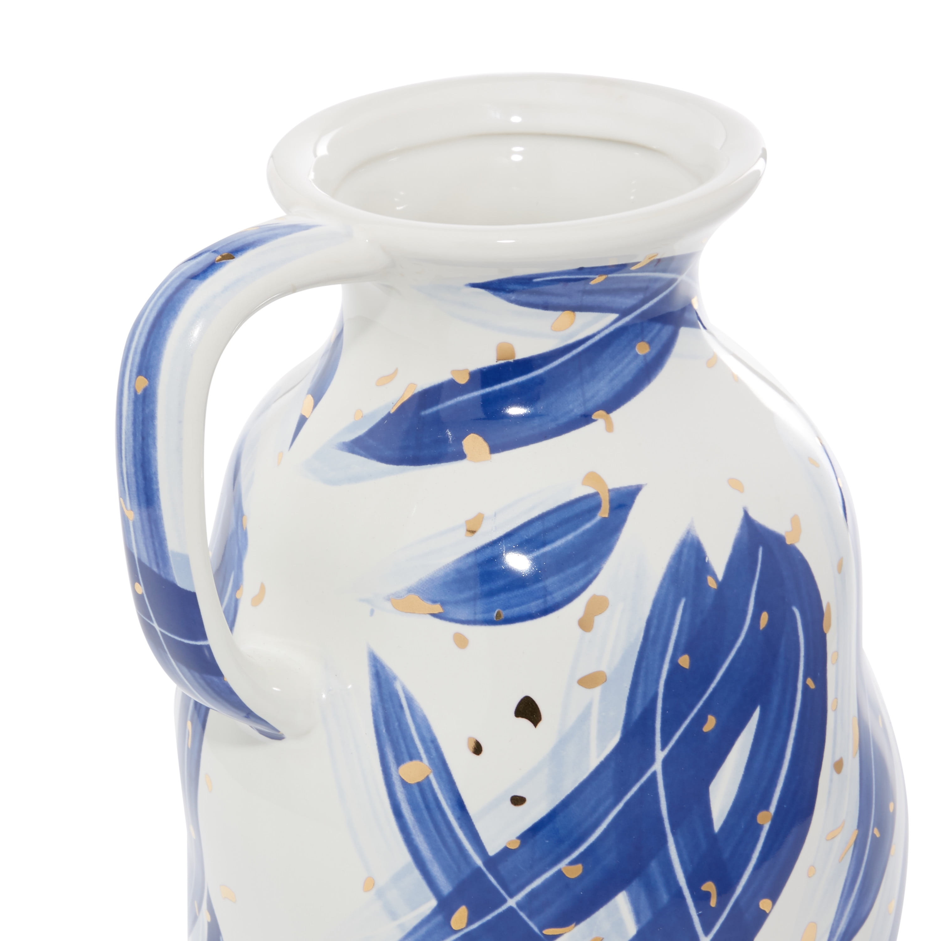 DecMode Blue Ceramic Contemporary Vase
