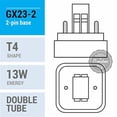 thumbnail image 3 of Bombilla CFL KOR de 13 W, 4100 K, base GX23-2, color blanco frío (paquete de 4), 3 of 4