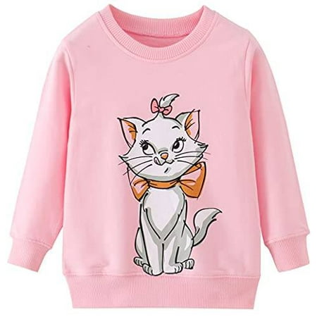 

Toddler Baby Girls Cat Sweatshirts Casual Pullover Crewneck Winter Long Sleeve Tops Shirts Clothes 4t(75-Cat 110)
