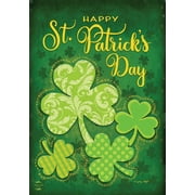 Lucky Shamrocks St. Patrick's Day House Flag Patterned Clovers 28" x 40"