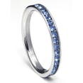 thumbnail image 1 of 316L Stainless Steel Tanzanite Blue Cubic Zirconia CZ Eternity Wedding 3MM Band Ring Sz 12, 1 of 1