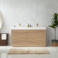 thumbnail image 3 of Huesca 60" Double Sink Bathroom Vanity Natural Oak Wood White Top No Mirror, 3 of 12