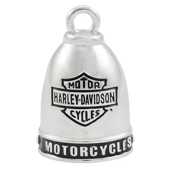 Harley-Davidson Motorcycle H-D Classic Bar & Shield Ride Bell - Black On Silver, Harley Davidson