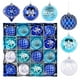 thumbnail image 1 of Juego de 2 bolas navideñas decorativas de pavo real de plástico galvanizado pintadas., 1 of 7