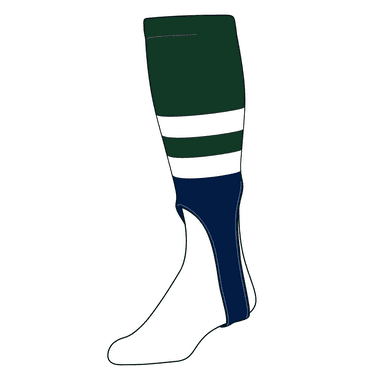 TCK Baseball Stirrups Medium (200G, 7in) Dark Green, White, Navy