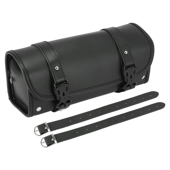 Unique Bargains Universal Motorbike Fork Handlebar Tool Bag Cycling Bag Waterproof Faux Leather Black