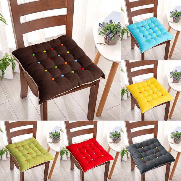 Ganfancp Cojín para Taburete Cojín para Silla y Mesa de Comedor para Todas Las Estaciones Cojín para Asiento de Estudiante de Color Sólido con Correa Universal Antideslizante y Cuerda para Atar Ofert