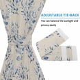 thumbnail image 4 of Rustic Blue Leaves Door Curtains for Door Window, French Sidelight Front Back Door Curtains With Tieback, Farmhouse Botanical Beige Kitchen Rod Pocket Drapes Panel, 54"x40", 4 of 5