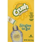Lot of 3 (6-ct.) Box ~CRUSH PINEAPPLE~ Singles to Go! Sugar Free Drink Mix.