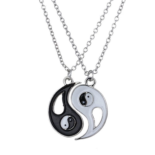 Xinyolin 2Pcs/Set Best Friends Tai Chi Yin Yang Hollow Pendant Split Matching, Necklace