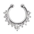 thumbnail image 2 of Opvise Fashion Women Rhinestone Inlaid Nose Ring Clip Hoop Piercing Body Jewelries, 2 of 8