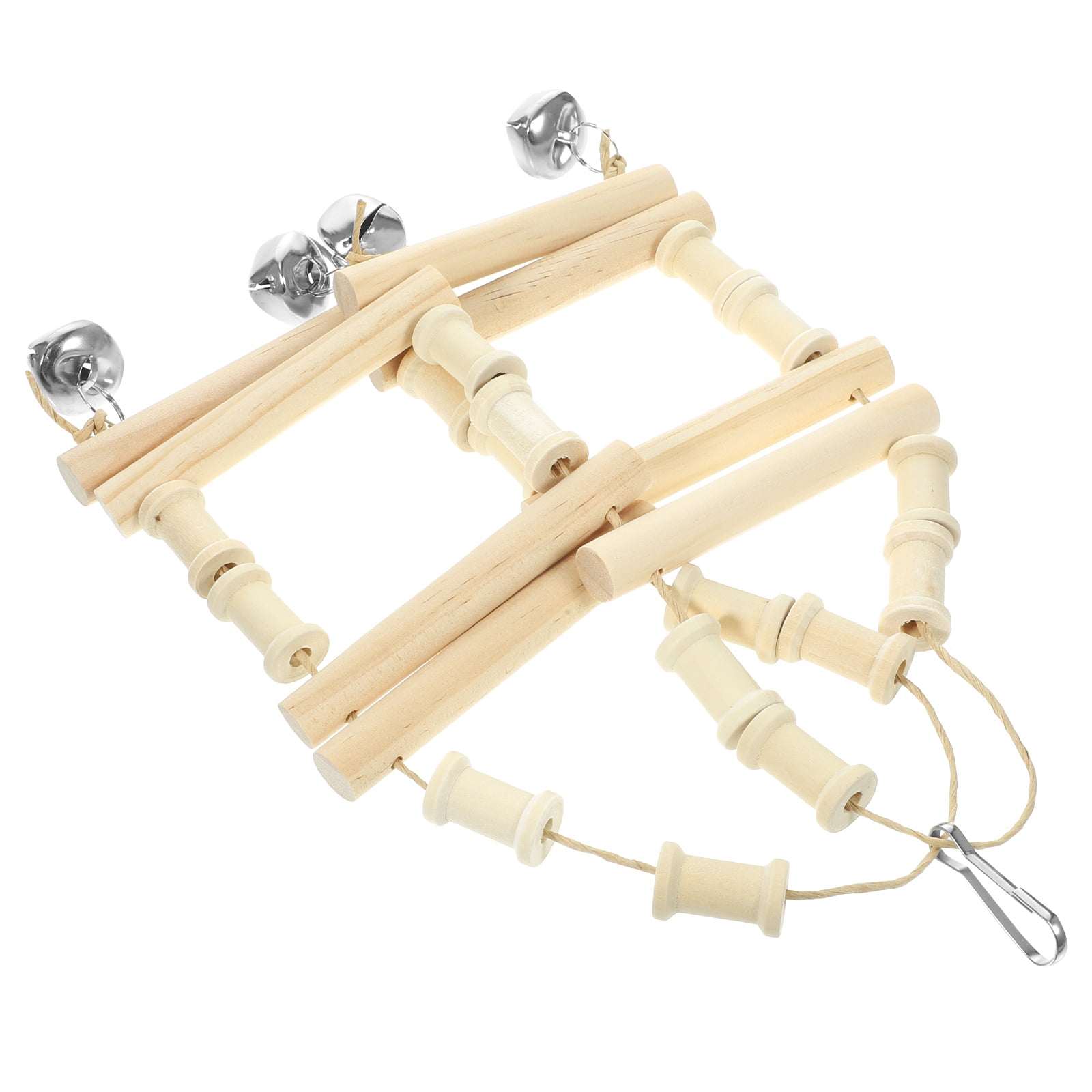 Homoyoyo Parrot Swing Hanging Wooden Bird Exercise Accessory for Cage