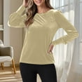 thumbnail image 2 of Diufon Velvet Tops for Women Dressy Casual Crewneck Long Sleeve Pullover Shirts Solid Color Velour Tunic Blouse, 2 of 8
