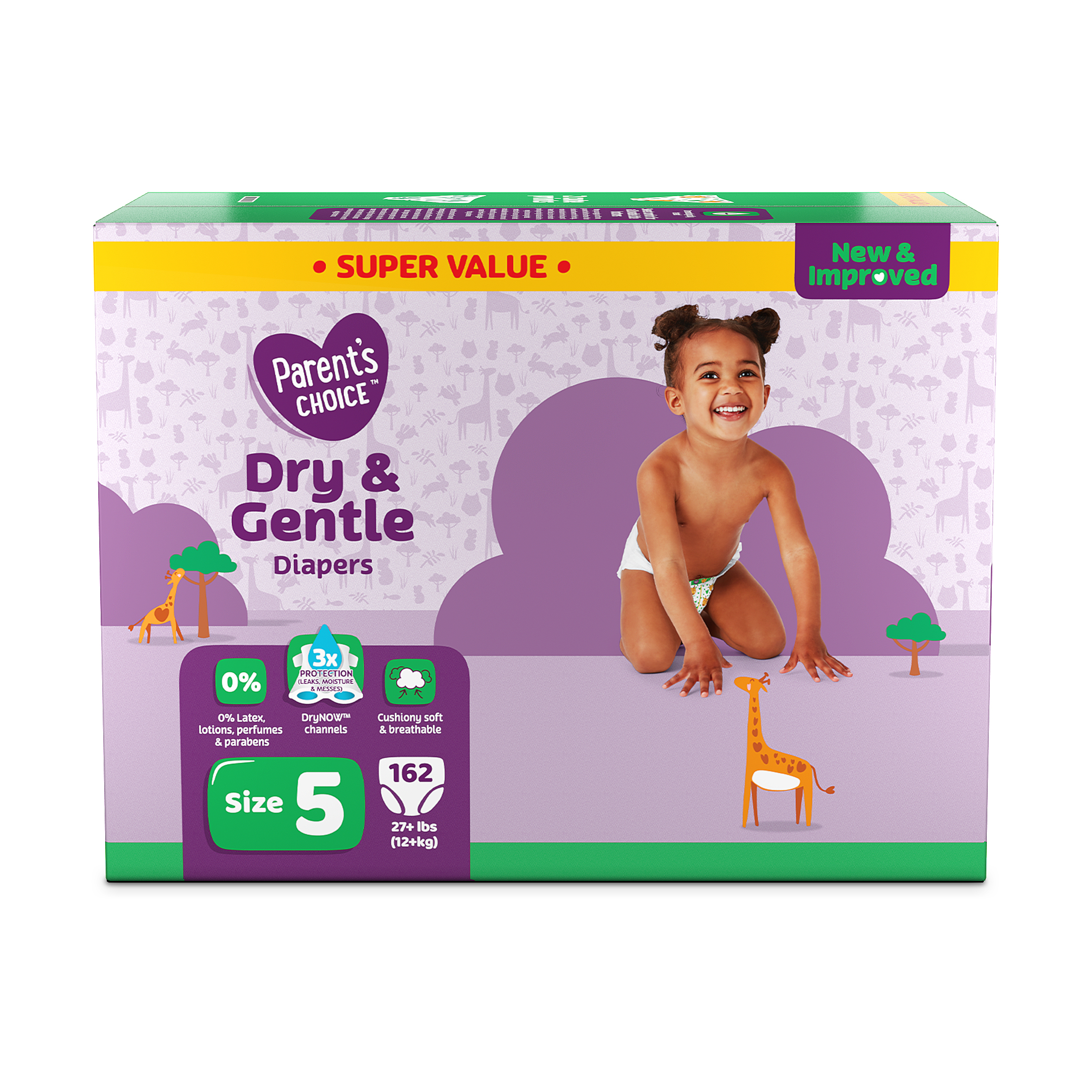 Pañales Parent's Choice Dry & Gentle Talla 5, 162 piezas (Selecciona para más opciones) 7