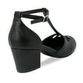 thumbnail image 3 of Chase & Chloe Women's Vintage-Inspired T-Strap Chunky Heel Mary Jane Pumps with Cutout Detail, 3 of 3