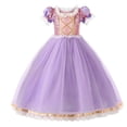 thumbnail image 3 of Disfraz de Frozen para niña, vestido de princesa Elsa, Anna, sirena, Rapunzel, Cenicienta, Bella, para fiesta de cumpleaños, 3 of 5