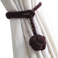 thumbnail image 1 of GHSDFBB Lot de 4 Attaches de Rideaux en Coton Naturel, Attaches de Rideaux Décoratifs Faits à la Main (Café Foncé), 1 of 7