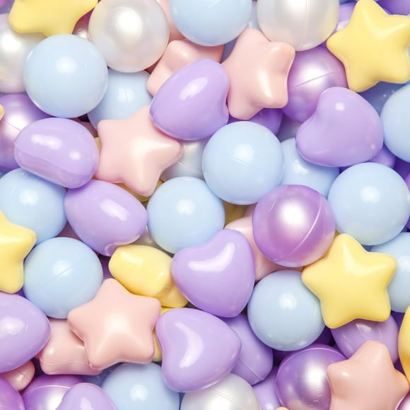 Pelotas para piscina de bolas GOGOSO, 50 unidades, coloridas, forma de corazón con forma de estrella, 5,5 cm