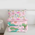 thumbnail image 5 of Erosebridal Cartoon Dino Queen Comforter Set For Girls,Kawaii Dinosaur Green Cactus Bedding Comforter Set For Girl, Reversible 3-Piece, 5 of 7