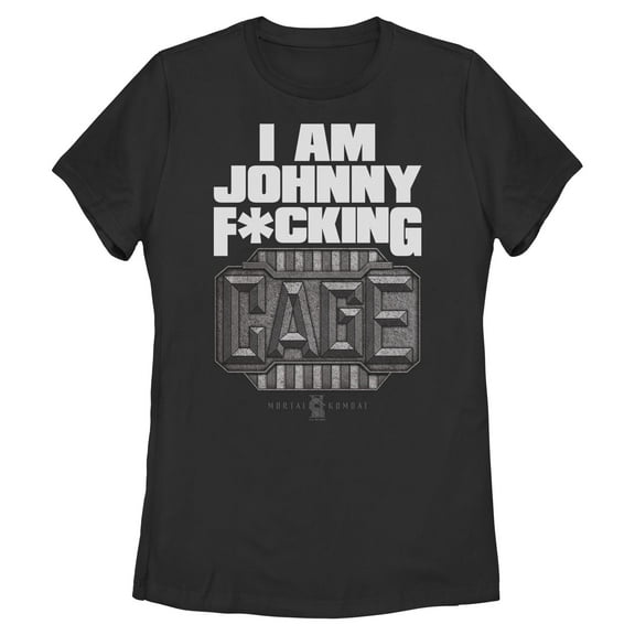 Womens Mortal Kombat II I Am Johnny Cage Belt Buckle T Shirt
