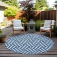 thumbnail image 6 of Addison Rugs Chantille Indoor/Outdoor Transitional Squares Blue Washable Round Rug, 8' x 8', 6 of 6