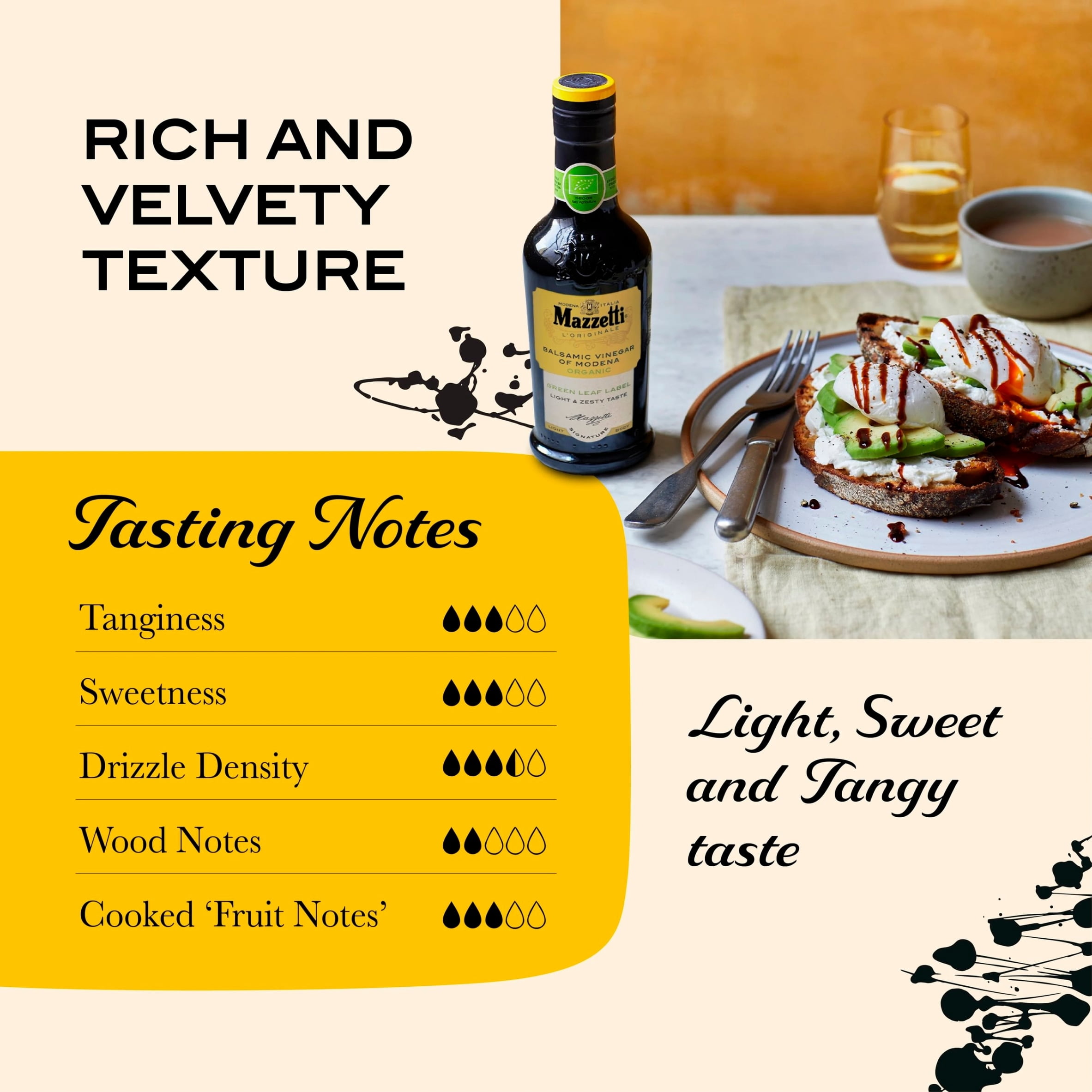 Mazzetti Organic Balsamic Vinegar Of Modena 250Ml, Imported from Britain