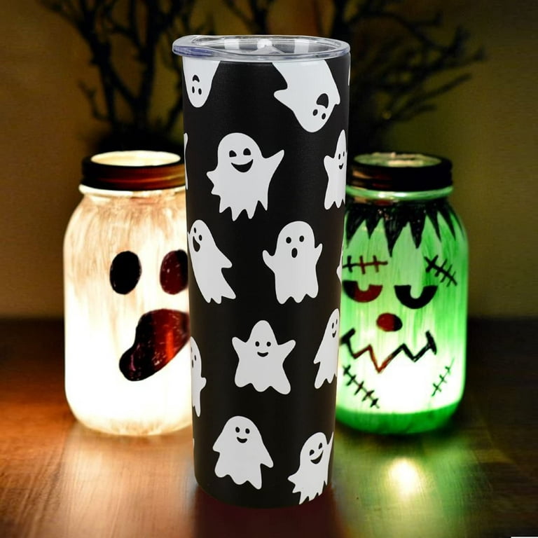 Bicada Goth Decor Halloween Tumblers,Come On Pumpkins Skulls  Lets Go Party Halloween Tumbler with Lid and Straw,Goth Gifts for Women Men  Son Daughter Friends: Tumblers & Water Glasses