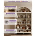 thumbnail image 4 of LAZZO 75" Arched Pantry Cabinet with Glass Doors, Rattan Drawers and Anti-Tipping Storage Cupboard for Kitchen and Living Room, White, 4 of 8