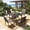 Khaki Chairs, variant on SOLAURA 5-Piece Outdoor Patio Dining Set, Textilene Dining Chairs and Metal Square Table with Umbrella Hole, Outdoor Furniture Set for Garden, Backyard, Deck, or Poolside, Blue