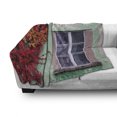 thumbnail image 3 of Autumn Soft Flannel Fleece Blanket, Fall Ivy on Old House Walls Left Countryside Mansion Vintage Architecture Design, Cozy Plush for Indoor and Outdoor Use, 70" x 90", Red Mint Green, by Ambesonne, 3 of 6