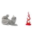 thumbnail image 1 of Figura de escritorio,Estatua de gato,linda estantería,escritorio,decoración del hogar,Figura decorativa creativa para la oficina y el hogar.,Escultura abstracta de fuego,Estatua de arte, 1 of 8