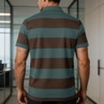 thumbnail image 4 of ZOYOEN Mens Striped Polo Shirts with Pocket- Casual Regular Fit Short Sleeve Classic Summer Business Shirts Green Size XL, 4 of 8