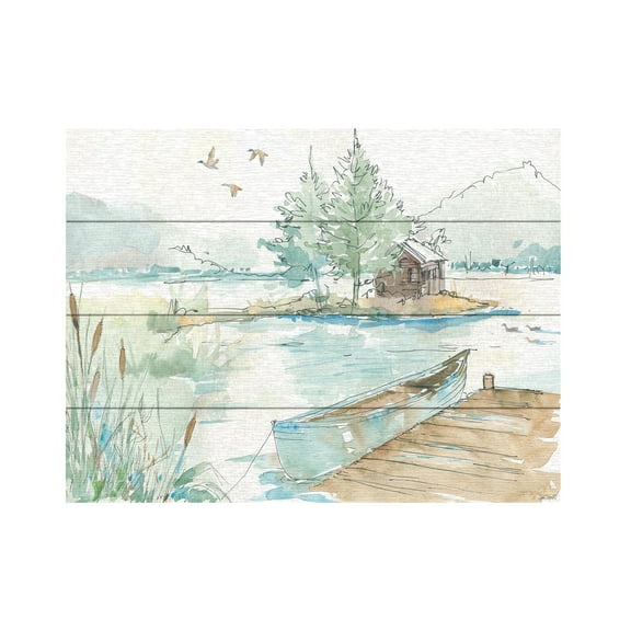 Anne Tavoletti 'Lakehouse II' Wood Slat Art