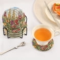 thumbnail image 5 of Haosy Set of 6 Drink Woven Coaster with Holder Heat Resistant Non-Slip Bar Coasters 4 Inches Colored Glass Flowers, 5 of 7