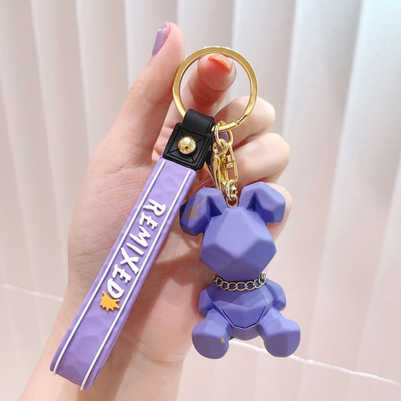 Raindrops  Miniature Bunnies Rabbit Keychain Firm Decoration Miss Child