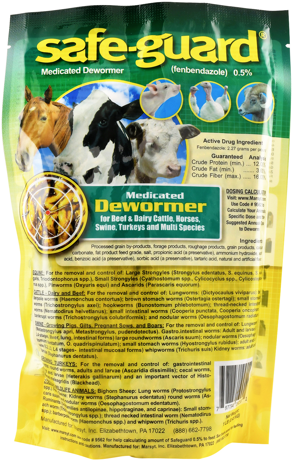 Merck Animal Health SafeGuard MultiSpecies Dewormer, 1 lb