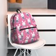 thumbnail image 6 of Daiia Rabbit Holding Flowers School Backpack for Men Women, Unisex Large Waterproof Bookbag Schoolbag Casual Daypack for High School/College/Teens/Travel/Work Black, 6 of 8