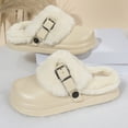 thumbnail image 4 of Hinvhai Womens Fleece Clogs Winter Breathable Walking Garden Shoes Warm Non-Slip Mule Footwear Beige 38, 4 of 9
